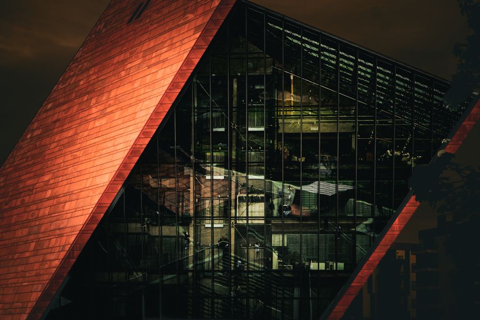 Stunning facade of the Museum of the Second World War in Gdańsk, Poland, showcasing modern architectural design.